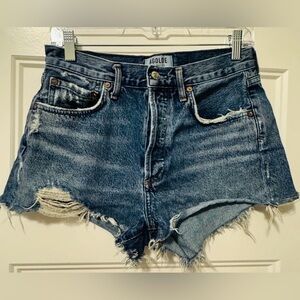 AGOLDE Parker Vintage Cut Off Denim Shorts Size 26 Distressed High Rise